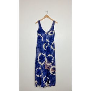 Vintage Tie Dye Suede Maxi Slip Dress, OOAK!